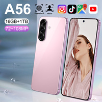 A56 Android 14.0 Octa Core FHD 108MP 5G LTE 7.3 Pulgadas MTK Dimensity Carga Inalámbrica 2026 Nueva Versión Global Teléfono Inteligente Desbloqueado