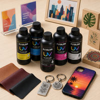 Encres UV DTF FCOLOR 1000ml en vrac CMYK LC LM Blanc Vernis pour Imprimante UV DTF – Encre Colorée pour Machine UV DTF pour Étiquettes en Cristal AB