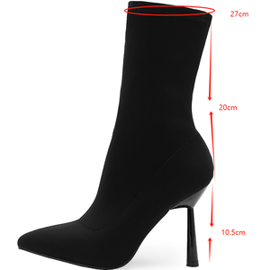 Hot Sale New 2026 Fashion Wine Cup <b>Heel</b> Pointed Stretch One-pedal Women's Boots - Product Image 6