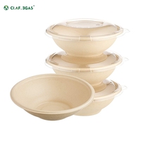 Bol en bagasse 100 % compostable, écologique, résistant à la chaleur et compatible micro-ondes, idéal pour le camping et les fêtes