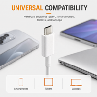 Câble TPE Écologique Premium Flexible Confident Factory, Conception Anti-Nœuds, USB-A USB-C, Charge Rapide 6A, 480 Mbps, 1M, Électronique