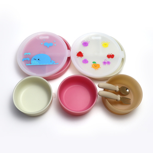 Chất lỏng Silicone bé ăn thiết lập với hút và nắp, cấp thực phẩm chất lỏng Silicone Bát tấm thìa CPC FDA EN71 - Product Image 5