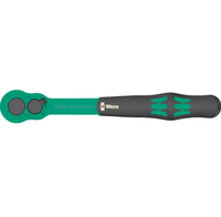 Clé à cliquet Wera Zyklop Comfort 3/8" avec mécanisme à dents fines commutable, en acier au chrome-molybdène chromé et revêtement plastique