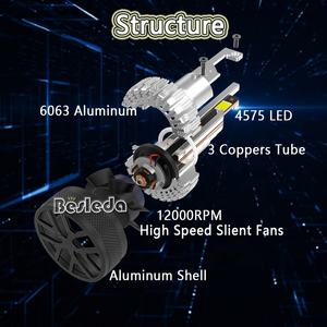 ODM LED phares ampoule voiture 6000K 2 pièces 140W 40000Lumen haute et basse faisceau remplacement mise à niveau xénon HID aux lumières LED - Product Image 5