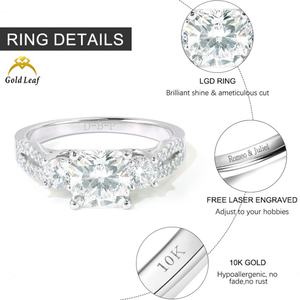 Goldleaf Custom 10K Solid Gold Lab Grown Diamond <b>Ring</b> VVS <b>Cushion</b> Cut 1-3CT IGI Certified White Gold Unisex - Product Image 6