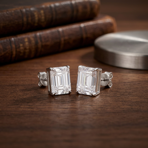Boucles d'oreilles de mariage Starspire en argent 925 avec moissanite colorée taille brillant de 6,5 mm, testées positivement au testeur de diamants, avec certificat GRA - Product Image 2