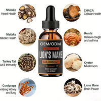 Extrait de Crinière de Lion Marque Blanche Haute Absorption Double Extraction Complément Herbal Gouttes Liquides de Champignon Crinière de Lion