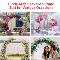 Support de toile de fond rond de 8 pieds, structure métallique pour arche de ballons avec base, pour mariage, anniversaire, fête, décoration et célébration