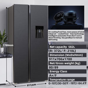 Electrodomésticos Refrigerador de lujo para el hogar Lado a lado con dispensador de agua Refrigerador OEM a <span class=keywords><strong>precio</strong></span> de fábrica Refrigeración por aire sin escarcha - Product Image 2