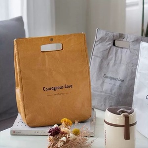 Sacs en papier kraft personnalisés avec votre propre logo, sacs cadeaux, sacs shopping, sacs en papier kraft avec doublure, sacs fourre-tout personnalisés en Tyvek - Product Image 5