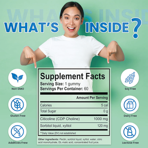 सुपरफूड साइटिकोलीन 1 किलो फूड ग्रेड Cdp choline phosphitdlserine मस्तिष्क पूरक अल्फा जीपीसी गुम्ज़ हर्बल एंजाइम पूरक - Product Image 3