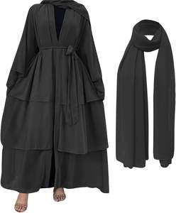 Abayas pour femmes Musulman Dubai <span class=keywords><strong>Robe</strong></span> Solide Coupe Ample Long Cardigan Islamique Caftan <span class=keywords><strong>Robe</strong></span> Ouvert Devant Maxi Longueur Trendy Chic <span class=keywords><strong>Curvy</strong></span> - Product Image 5