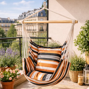 Silla <span class=keywords><strong>Hamaca</strong></span> de Lona para Balcón, Jardín y Hogar, Ideal para el Estilo de Vida Francés y el Ocio - Product Image 1