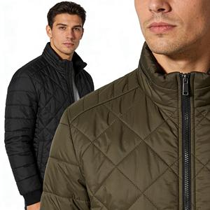 Chaqueta de Invierno para Hombre, Nueva, Ajustada, Acolchada, de Algodón, con Cuello Alto Tipo Béisbol y Cierre de Cremallera, Estilo Casual - Product Image 2