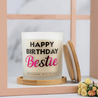 1 Wick Bestie Geburtstagsgeschenkset für Frauen – Sojakerze mit Vanille-Lavendel-Duft in Zylinderform, fertige Geschenkbox für Freundinnen und Schwestern