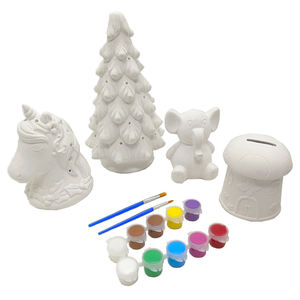 Kit de pintura de árbol de yeso DIY de Navidad con luces LED-Light up Glittering Xmas Craft, <span class=keywords><strong>3</strong></span> colores de pintura y pincel incluidos - Product Image 5