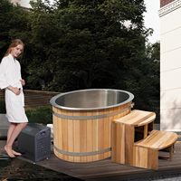 Smartmak Baignoire plongeante en bois de 500 gallons avec refroidisseur de 1hp