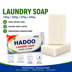 สบู่ซักผ้าก้อนใหญ่ 130 กรัม 200 กรัม 375 กรัม 450 กรัม สีขาว อายุการเก็บรักษา 3 ปี ผลิตจากโรงงานสำหรับตลาดแอฟริกา - Product Image 1