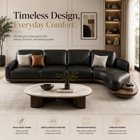 Ensemble de canapés modulaires incurvés de luxe, cadre en bois de noyer sur mesure, capitonné et rembourré, pour appartement, hôtel, villa, salon