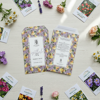 Sachets d'emballage refermables personnalisés en papier kraft biodégradable pour graines de tournesol, plantes, fleurs, fruits et légumes