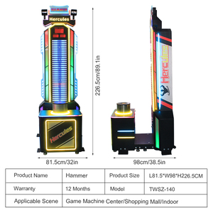 Máquina de Boxeo con Martillo de Golpeo Operada con Monedas, Máquina de Juego de Arcade para Interiores, Prueba de Fuerza, Martillo Maestro Hércules - Product Image 4