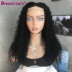 Dream. Ice 'S Groothandel Goedkope Beste Leverancier Prijs Jerry Curl Braziliaanse Indian Curly Synthetische Human Hair Blend Pruiken