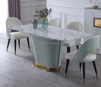 Table de salle à manger de 6 ou 8 places, ensemble rectangulaire en marbre de style européen, meubles d'intérieur, offre spéciale