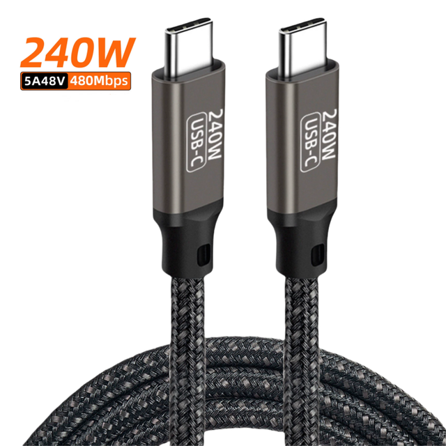 High Speed 3ft Type C PD 240W Fast Charging Cable USB Type C to Type C Sync Data Cables