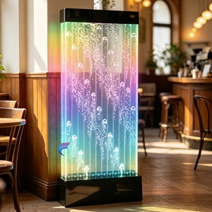 Modern Acrylic Water Bubble Wall Panel RGB LED Light Freestanding <b>Room</b> <b>Divider</b> Abstract Design Translucent Screen - Product Image 1