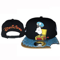 Cherub Besticktes Trucker Cap Set für Männer und Frauen 3-teilig Schwarz Flacher Schirm 100% Baumwolle Atmungsaktiv Wasserdicht Streetwear Renaissance-Kunst