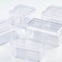 Boîte à gâteau carrée transparente en plastique PS, conteneur à dessert jetable avec couvercle pour tiramisu, mousse, gâteau en couches, emballage de boulangerie