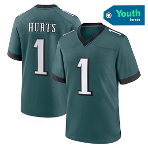 Ventes en gros de maillots de football américain pour jeunes de Philadelphie, 26 Barkley, 62 Hurts, 33 DeJean, maillots cousus, maillots personnalisés avec logo - Product Image 3