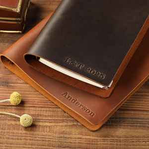 AIGUONIU Notebook Vintage in pelle A6 con Logo personalizzato Top in pelle di vacchetta a spirale 19x12.5x1.5cm pianificatore ricaricabile per ufficio commerciale - Product Image 2