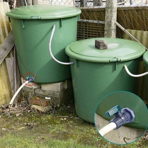 Kit de robinet pour baril de pluie en PVC 3/4 pouce avec raccord mural et valve filetée pour réservoirs d'eau de pluie - Product Image 2