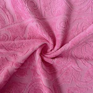 75% Coton 25% Polyester Tissu jacquard uni en éponge 210gsm Antistatique Respirant Évacuation de l'humidité Peignoirs de bain Pantalons de plage Vente chaude - Product Image 2