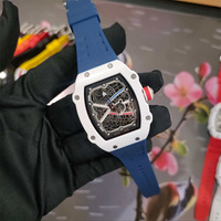 Montre à quartz rectangulaire de style Richard pour le commerce extérieur, mouvement ultra-fin en alliage, bracelet en silicone pour la vente en gros