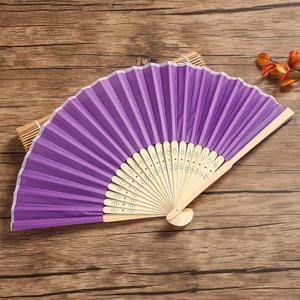 Abanicos de Mano Plegables de Bambú Personalizados al por Mayor, Abanicos de Tela de Seda Blanca para Bodas, Recuerdos de Boda para Novias - Product Image 5