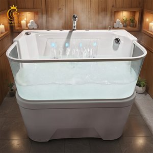 Baignoire pour animaux de compagnie de luxe en acrylique écologique multifonctionnelle haut de gamme EUR PET pour une utilisation à domicile dans la salle de bain pour chiens, chats et petits animaux - Product Image 1