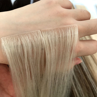 Ekstensi Rambut Tape-in Indian Virgin Hair Natural Wave Anti Kusut, Rambut Virgin India Loose Wave 22 Inci