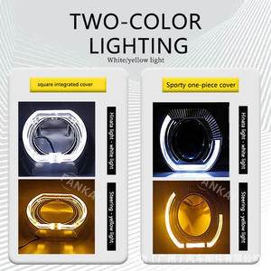 FANKAI - Luces LED DRL Cuadradas Grandes de 2.5 Pulgadas con Guía de Luz, Cubierta Integrada de 5 Pulgadas en Blanco y Amarillo de Dos Tonos para Autos - Product Image 4