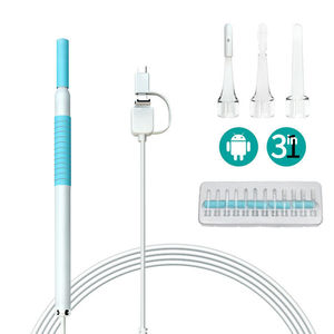 Outil de nettoyage visuel du cérumen avec endoscope lumineux pour le nettoyage des oreilles et du nez, version Wi-Fi universelle, microscopie, appareil tout-en-un - Product Image 2
