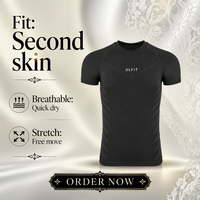 T-shirt de sport pour homme, sans coutures, jacquard, manches raglan, col rond, séchage rapide, respirant, anti-humidité, extensible, fitness