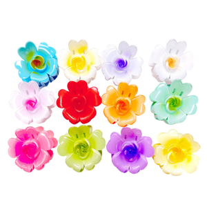 Pinza para el pelo con forma de corazón Angelina, diseño de flor colorida de 7,5 cm para mujeres y niñas, accesorio para el pelo de plástico de estilo dulce informal - Product Image 1