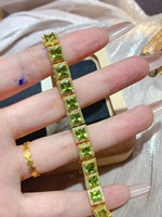 Bracelet en péridot vert naturel, argent 925, fabrication sur commande, fournisseur B2B, respectueux de la peau, cadeau de fête
