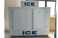 Grand bac de stockage de glace de porte doubleur commercial Machine de conservation de la glace ventilateur extérieur refroidissement/congélateur de sac de glace de mur froid pour magasin