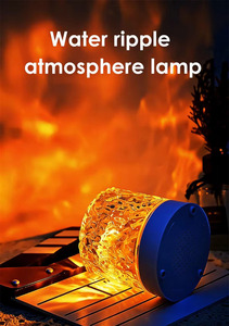 Water Ripple Atmosphere Battery Plug-In Dimmable <strong>Small</strong> Night Light Flame Romantic Projection Light for Bedroom Living Room - Product Image 6