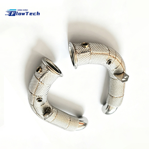 ท่อดาวน์ไปป์สมรรถนะสูงสำหรับรถแข่ง BMW M5 F10 S63 4.4L V8 Twin Turbo ผลิตจากสแตนเลส T304 พร้อมแผ่นกันความร้อน ติดตั้งได้โดยตรง - Product Image 1
