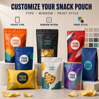 Op maat bedrukte, hersluitbare staande pouch voor gebakken snacks met zilveren barrière binnenlaag voor crackers, retail voedselverpakkingen