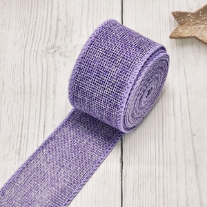 Ruban en toile de jute avec bord en dentelle, ruban texturé de style vintage pour la fabrication de couronnes artisanales, décoration de la maison - Product Image 4