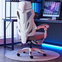 Chaise de bureau ergonomique avec fonction massage, confortable pour la maison, le gaming et les longues sessions, inclinable, réglable en hauteur, pivotante, avec repose-pieds et dossier.